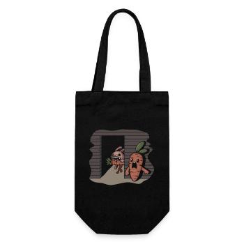 Karotten-Serienmörder-Kaninchen - Geschenkbeutel für Flaschen - Schwarz - Vorne