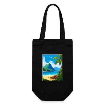 St. Lucia Karibik Vintage Reiseposter - Geschenkbeutel für Flaschen - Schwarz - Vorne