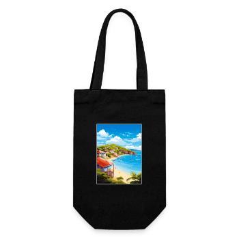 Antigua and Barbuda Caribbean Travel Poster - Gift Bag for Bottles - black - Front