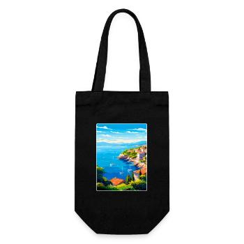 Côte d Azur Frankreich Vintage Reiseplakat Souvenir - Geschenkbeutel für Flaschen - Schwarz - Vorne