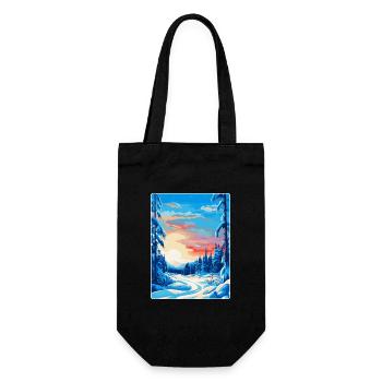 Lappland Finnland Vintage Reiseplakat Souvenir WPA - Geschenkbeutel für Flaschen - Schwarz - Vorne