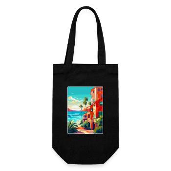 Costa Del Sol Spanien Vintage Reiseplakat Souvenir - Geschenkbeutel für Flaschen - Schwarz - Vorne