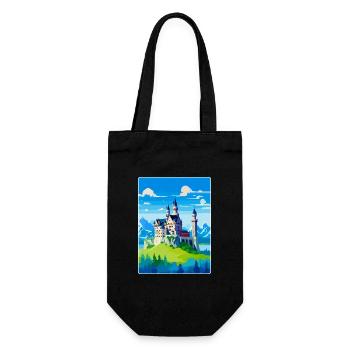 Neuschwanstein Germany Vintage Travel Poster WPA - Gift Bag for Bottles - black - Front