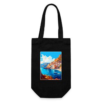 Karpathos Griechenland Vintage Reiseplakat Souvenir - Geschenkbeutel für Flaschen - Schwarz - Vorne