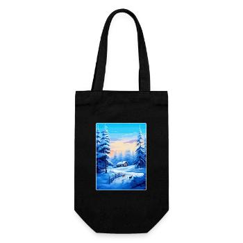 Lappland Finnland Vintage Reiseplakat Souvenir WPA - Geschenkbeutel für Flaschen - Schwarz - Vorne