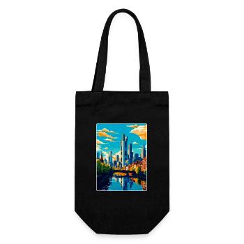 Francfort, Allemagne, Affiche de voyage vintage, souvenir - Sac à bouteille - noir - Devant