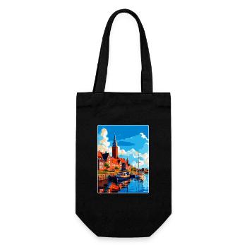 Halmstad Sweden Vintage Travel Poster Souvenir WPA - Gift Bag for Bottles - black - Front