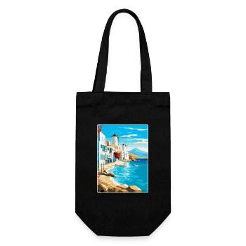 Mykonos Grèce Affiche de voyage vintage Souvenir WPA - Sac à bouteille - noir - Devant