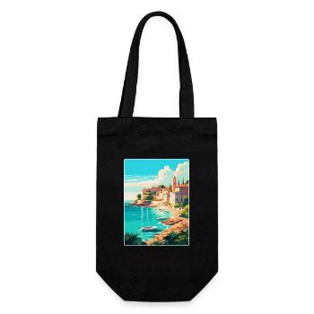 Cascais Portugal Affiche de voyage vintage souvenir - Sac à bouteille - noir - Devant