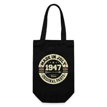 Juli 1947 Geburtstagsgeschenk 1947 I Made in July - Geschenkbeutel für Flaschen - Schwarz - Vorne