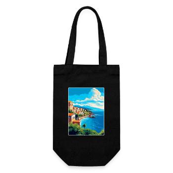 Sicily Italy Vintage Travel Poster WPA Souvenir - Gift Bag for Bottles - black - Front