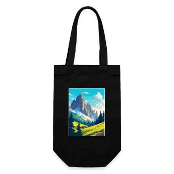 Dolomiten Italien Vintage Reiseplakat Souvenir WPA - Geschenkbeutel für Flaschen - Schwarz - Vorne