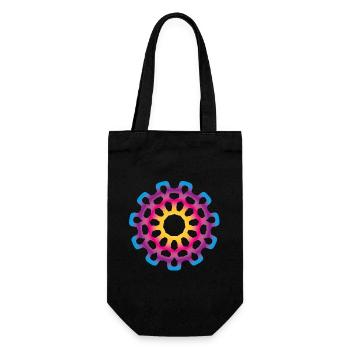 Yoga Verlauf Mandala Meditation bunt farbenfroh - Geschenkbeutel für Flaschen - Schwarz - Vorne