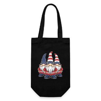 Gnomes patriotiques américains avec drapeau américain - Sac à bouteille - noir - Devant