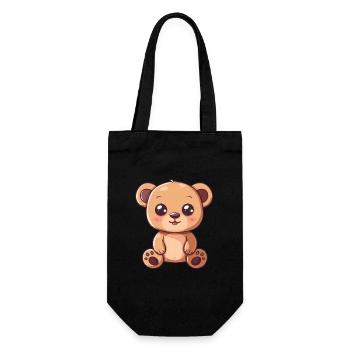 Cute cartoon bear for kids - Gift Bag for Bottles - black - Front