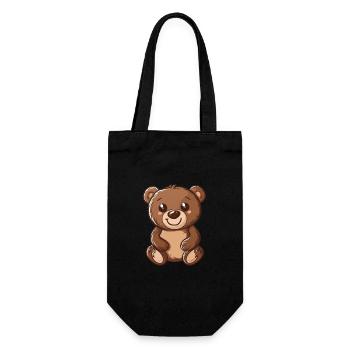 Cute Smiling Teddy Bear For You - Gift Bag for Bottles - black - Front