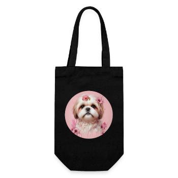 Shih Tzu Rose - Sac à bouteille - noir - Devant