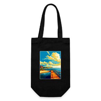 Swinoujscie Pologne Affiche de voyage vintage souvenir - Sac à bouteille - noir - Devant