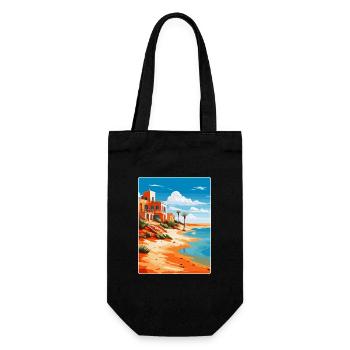Fuerteventura Spanien Vintage Reiseplakat Souvenir - Geschenkbeutel für Flaschen - Schwarz - Vorne