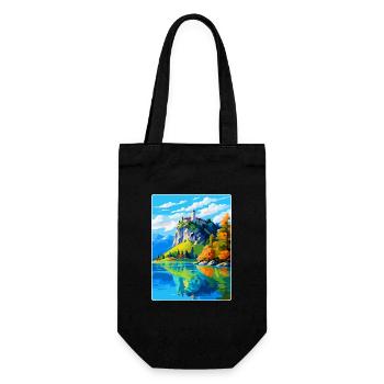 Bled Castle Slovenia Vintage Travel Poster WPA Art - Gift Bag for Bottles - black - Front