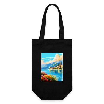 Comer See Italien Vintage Reiseplakat Souvenir WPA - Geschenkbeutel für Flaschen - Schwarz - Vorne