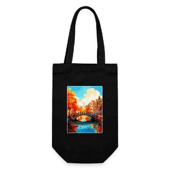 Amsterdam Netherlands Vintage Travel Poster WPA - Gift Bag for Bottles - black - Front