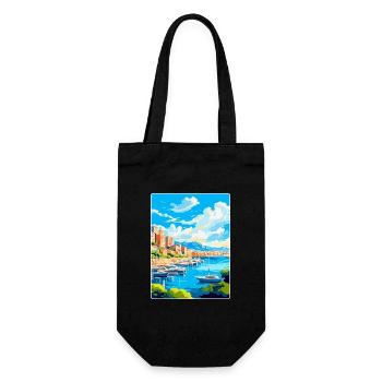 Monaco French Riviera France Vintage Travel Poster - Gift Bag for Bottles - black - Front