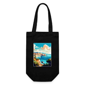 Antibes France Affiche de voyage vintage Souvenir WPA - Sac à bouteille - noir - Devant