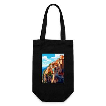 Cuenca Espagne Affiche de voyage vintage WPA Souvenir - Sac à bouteille - noir - Devant