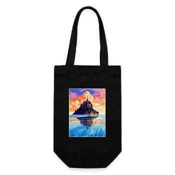 Mont Saint Michel France Vintage Travel Poster WPA - Gift Bag for Bottles - black - Front