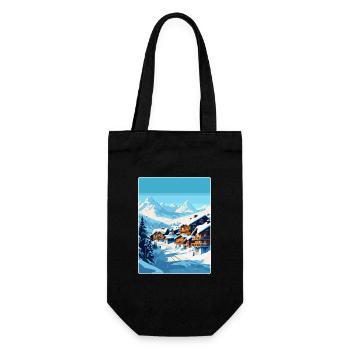 Val Thorens France Affiche de voyage vintage Souvenir - Sac à bouteille - noir - Devant