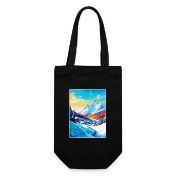Les Arcs France Vintage Travel Poster Souvenir WPA - Gift Bag for Bottles - black - Front