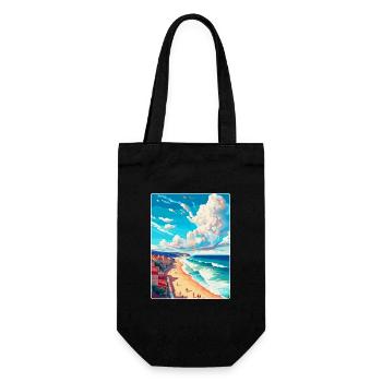 Nazaré Portugal Affiche de voyage vintage Souvenir WPA - Sac à bouteille - noir - Devant