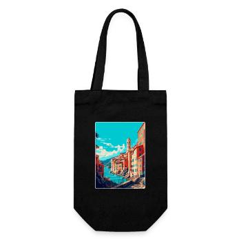 Gênes Italie Affiche de voyage vintage WPA Art Souvenir - Sac à bouteille - noir - Devant