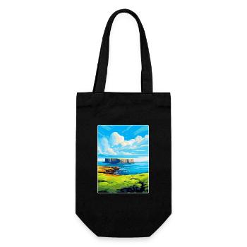 Isle Of Staffa Scotland Uk Vintage Travel Poster - Gift Bag for Bottles - black - Front