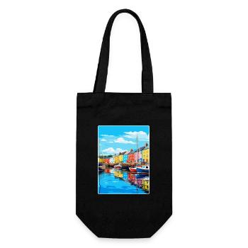 Plymouth Angleterre Royaume-Uni Affiche de voyage vintage souvenir - Sac à bouteille - noir - Devant