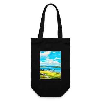 Isle Of Gigha Schottland UK Vintage Reiseposter - Geschenkbeutel für Flaschen - Schwarz - Vorne