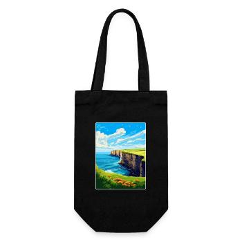 Bempton Cliffs Angleterre Royaume-Uni Affiche de voyage vintage - Sac à bouteille - noir - Devant