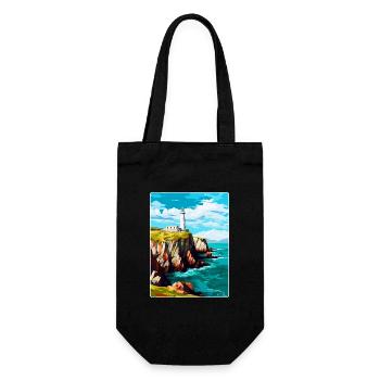 South Stack Cliffs Anglesey Vintage Reiseposter - Geschenkbeutel für Flaschen - Schwarz - Vorne