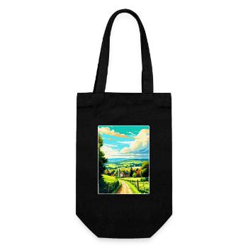 Cotswolds Angleterre Royaume-Uni Affiche de voyage vintage WPA Art - Sac à bouteille - noir - Devant