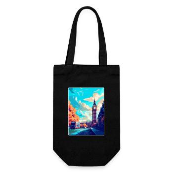 London England Uk Vintage Travel Poster Souvenir - Gift Bag for Bottles - black - Front