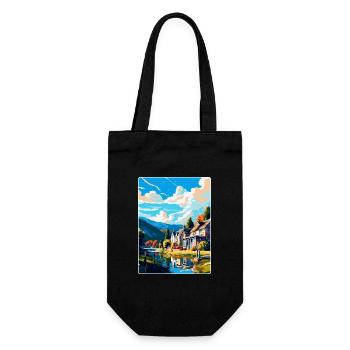 Pitlochry Scotland Uk Travel Poster Souvenir WPA - Gift Bag for Bottles - black - Front