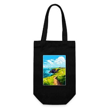 St Davids Head Wales Uk Reise Poster Souvenir WPA - Geschenkbeutel für Flaschen - Schwarz - Vorne