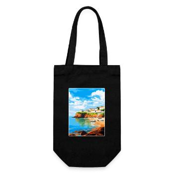 Portscatho Cornwall England Uk Travel Poster WPA - Gift Bag for Bottles - black - Front