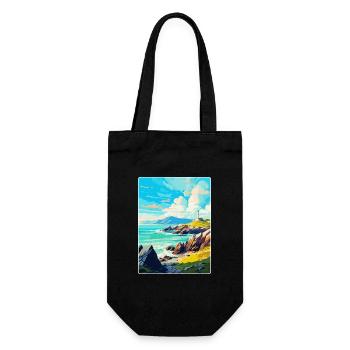 Anglesey Pays de Galles Royaume-Uni Affiche de voyage vintage souvenir - Sac à bouteille - noir - Devant