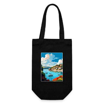 Salcombe England Uk Vintage Reiseposter Souvenir - Geschenkbeutel für Flaschen - Schwarz - Vorne