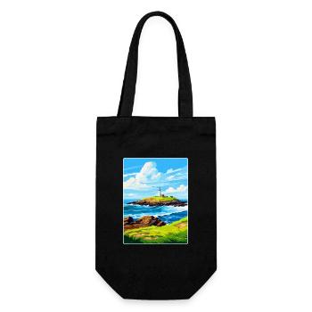 Godrevy Point England Uk Reise Poster Souvenir - Geschenkbeutel für Flaschen - Schwarz - Vorne