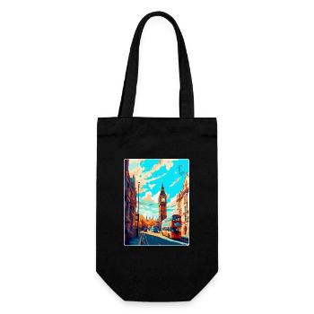 London England Uk Vintage Travel Poster Souvenir - Gift Bag for Bottles - black - Front