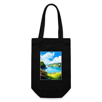 Helford River Angleterre Royaume-Uni Affiche de voyage souvenir - Sac à bouteille - noir - Devant