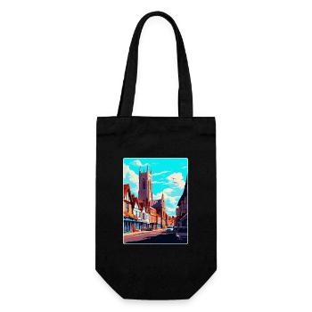 Hereford, England, Vereinigtes Königreich, Vintage, Reiseposter, Souvenir - Geschenkbeutel für Flaschen - Schwarz - Vorne